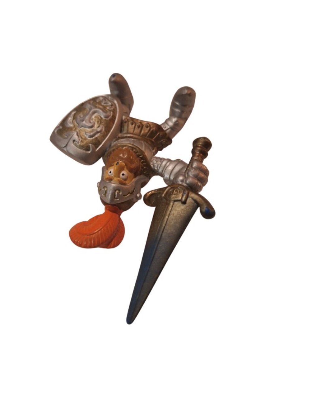 Keenway Medieval Knight Figure Silver Armor Orange PVC - Picture 7 of 12